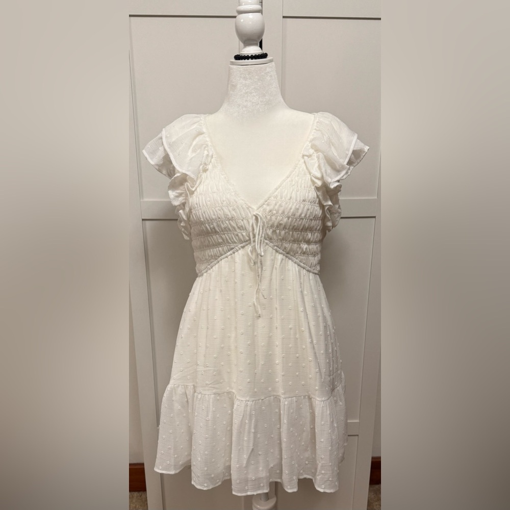 Lulus Sweet Expressions White Ruffled Smocked Swi… - image 6